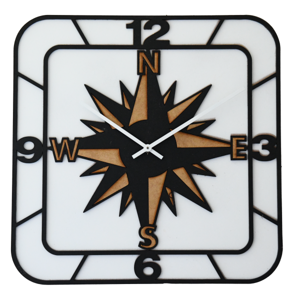 Nautical Square White Back Black/brown front